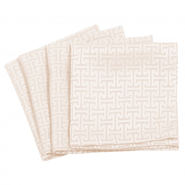 Σετ 4τμχ Πετσέτες Κουζίνας Polyester 40x40εκ. Essential 3009 Ivory Greenwich Polo Club