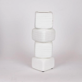 Βάζο Κεραμικό Λευκό 15x15x38εκ. ESTHETI 819-00510