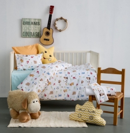 Σετ Σεντόνια Βαμβακερά Λίκνου 75x110εκ. Alfie Blue SBaby