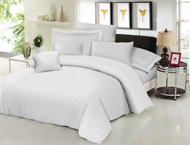 Σεντόνι Μεμονωμένο Εμπριμέ Polycotton Διπλό 200x240εκ. Maze Grey Komvos Home 7002188-59