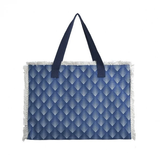 Τσάντα Θαλάσσης Υφασμάτινη Μπλε-Εκρού 53x16x37εκ. ble 5-42-097-0005