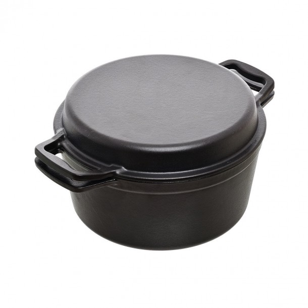 Κατσαρόλα Μαντεμένια 2 Σε 1 Iron Μαύρη 32,7x25,2x15,5εκ. Estia 01-14582