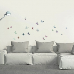 Αυτοκόλλητα Τοίχου Βινυλίου Watercolour Butterflies 72x58εκ. ANGO 54117