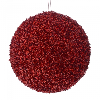 Χριστουγεννιάτικη Μπάλα Polyfoam Κόκκινη Glitter 12εκ. iliadis 83516