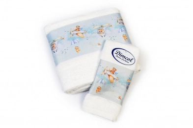 Σετ Πετσέτες 2τμχ Μπεμπέ Βαμβακερές Helicopter 306 White DimCol