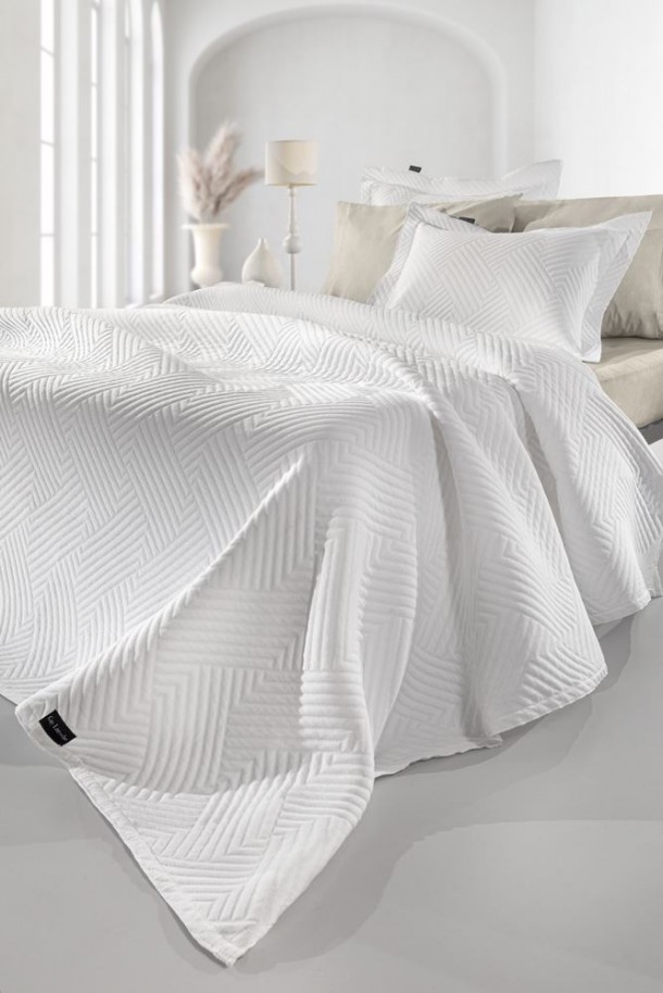 Κουβέρτα Polycotton King 245x260εκ. Lupo White Guy Laroche