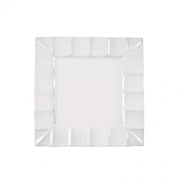 Πιατέλα Τετράγωνη Πορσελάνης Λευκή Art Et Lumiere 33x33x2,5εκ. 06853