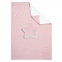 Κουβέρτα Fleece Αγκαλιάς-Λίκνου 75x100εκ. Essential Baby 8847 Ροζ-Λευκή Greenwich Polo Club