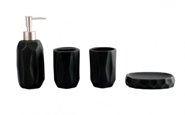 Σετ Μπάνιου 4τμχ Κεραμικό Bliss Black Matte 2435680