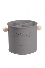 Κουταλοθήκη Με 4 Χωρίσματα Μεταλλική Γκρι Φ13,5x13εκ. Oriana Ferelli CLG700814GY