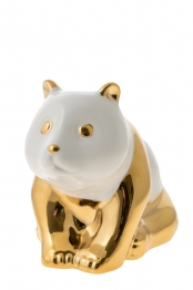 Διακοσμητική Επιτραπέζια Φιγούρα Κεραμική Panda Χρυσή-Λευκή 17,3εκ. Zen Collection 22.19.48228