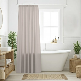 Κουρτίνα Μπάνιου Αδιάβροχη Polyester 200x180εκ. Curtains 0808 Taupe Das Home