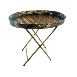 Τραπεζάκι Βοηθητικό Μεταλλικό Χρυσό 67x34,5x71εκ. ESPIEL GLD108