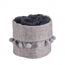 Σετ Πετσέτες Χεριών 4τμχ Soft Black Με Καλάθι 4011 Das Home