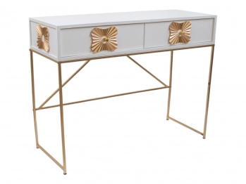 Κονσόλα Mdf Λευκή-Χρυσή 100x39x77εκ. Zen Collection 24.39.51291