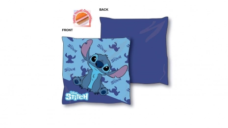 Διακοσμητικό Μαξιλάρι Disney Home Velboa 38x38εκ. Stitch 04 Blue DimCol