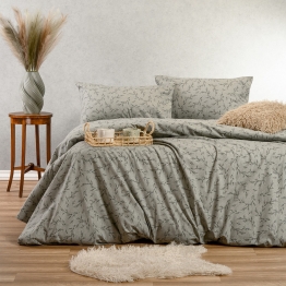Σετ Σεντόνια Φανελένια Μονά 170x260εκ. Poppy Grey Winter Line Melinen 20005005