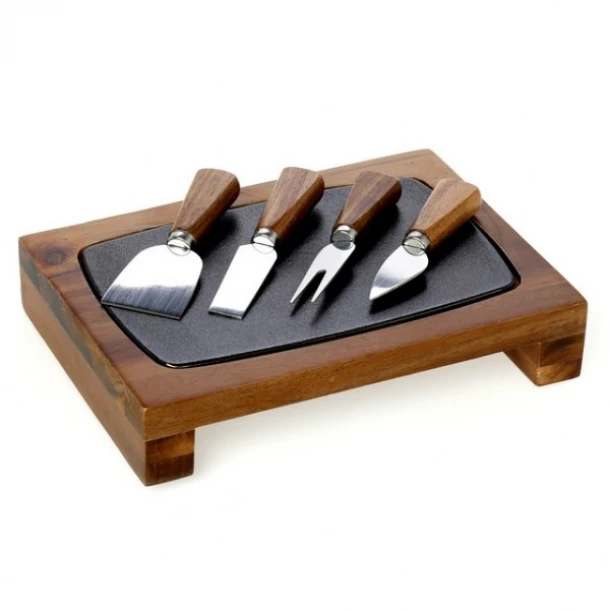 Πλατώ Σερβιρίσματος Κεραμικό-Ξύλινο Ακακίας 28x20x5εκ. Cryspo Trio 65.000.206