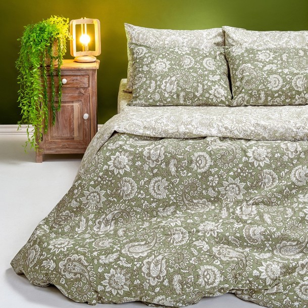 Σετ Σεντόνια Polycotton Μονά 170x270εκ. Lora Olive Casual Line Melinen 20001750