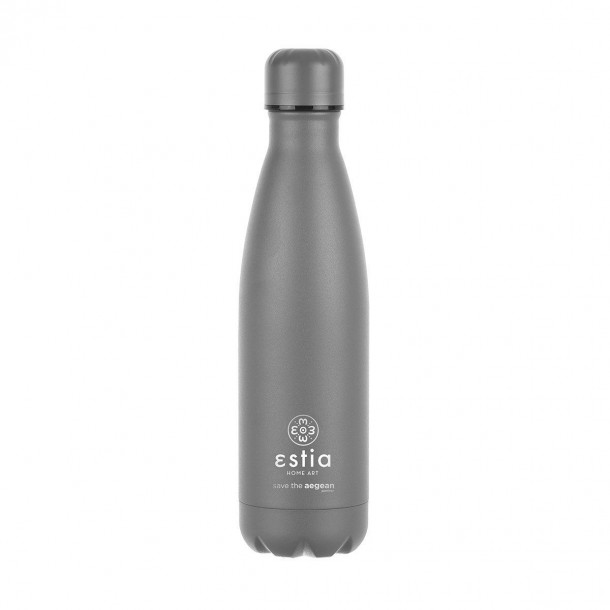 Θερμός-Μπουκάλι Ανοξείδωτο Flask Lite Save The Aegean Fjord Grey Estia 500ml-7x7x26,6εκ. 01-18016