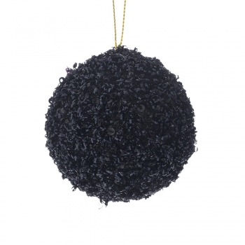 Χριστουγεννιάτικη Μπάλα Polyfoam Μαύρη Glitter 6εκ. iliadis 83491