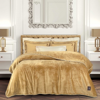 Κουβέρτα Fleece Μονή 170x240εκ. Essential 4441 Ochre Greenwich Polo Club