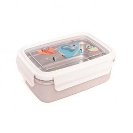 Lunchbox Πλαστικό Με Ανοξείδωτο Δοχείο Bento Dinosaur 18x13x7εκ. Petit Monkey PTM-LB46