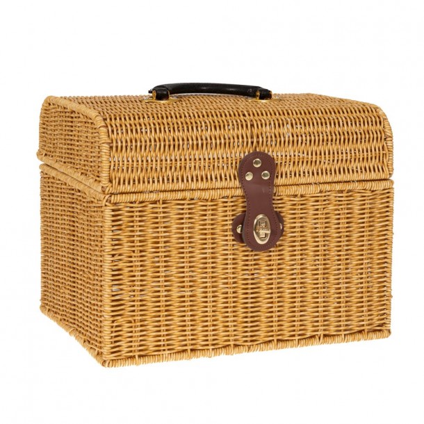 Καλάθι Πικ Νικ Rattan-Πλαστικό Κρεμ iliadis 35x26x26/33εκ. 85941