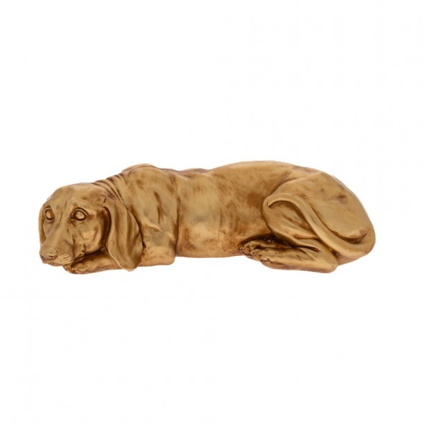 Διακοσμητικός Επιτραπέζιος Σκύλος Polyresin Χρυσός iliadis 34x16x9,5εκ. 85760