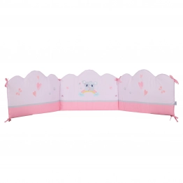 Πάντα Κούνιας Microfiber 45x195εκ. Digital Print Fun 4934 Γκρι-Ροζ Das Baby