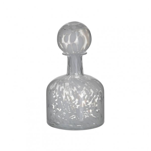 Διακοσμητικό Μπουκάλι Γυάλινο Διάφανο-Λευκό inart 15x26εκ. 3-70-621-0053