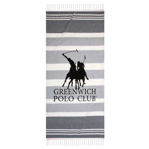 Πετσέτα Θαλάσσης-Παρεό Βαμβακερή 80x170εκ. Essential 3841 Γκρι Greenwich Polo Club