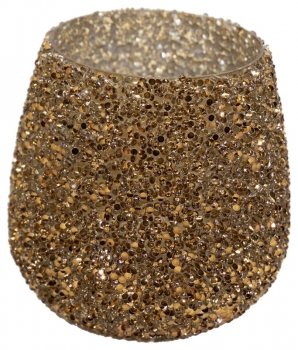 Κηροπήγιο Γυάλινο 9,5x9εκ. Strass Amber Art Et Lumiere 30545