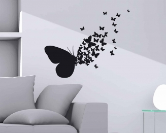 Αυτοκόλλητα Τοίχου Βινυλίου Butterflies Silhouttes 72x58εκ. ANGO 54110