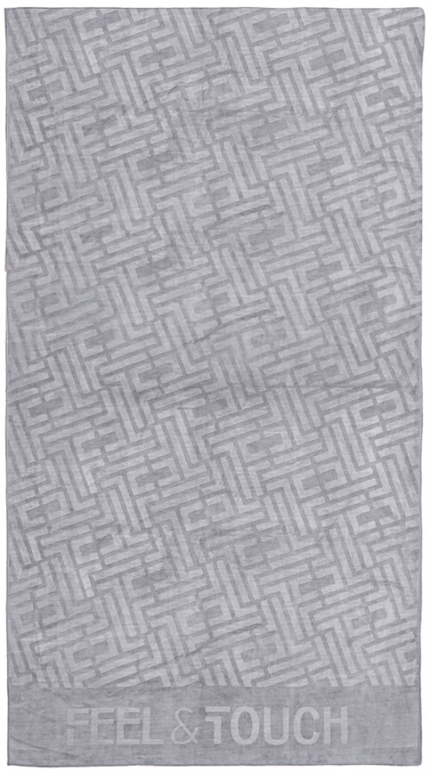 Πετσέτα Θαλάσσης Polyester-Poliammide 90x170εκ. Feel & Touch Icon Titanium