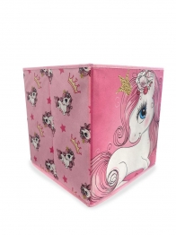 Κουτί-Σκαμπό Polyester Unicorn 10 Pink 30x30x30εκ. DimCol
