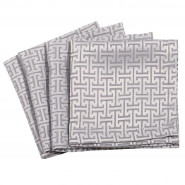 Σετ 4τμχ Πετσέτες Κουζίνας Polyester 40x40εκ. Essential 3008 Silver Greenwich Polo Club