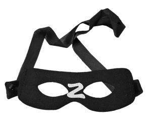 Μάσκα Μασκοφόρος Καστόρινη Μαύρη 18x6,5εκ. Carnavalista 3-1009