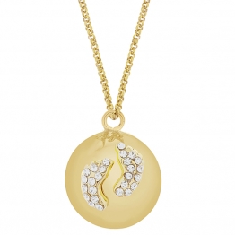 Μενταγιόν Επάργυρο Babybell Glowing Πατουσάκια Gold Proud Mama PM-618