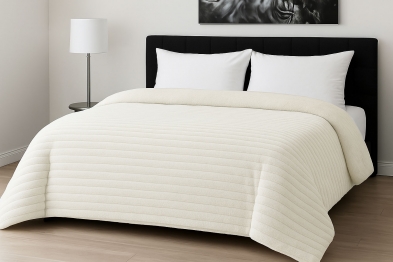 Κουβερτοπάπλωμα Flannel Comfort King 260x240εκ. Rib Ivory Le Blanc 7005226-12