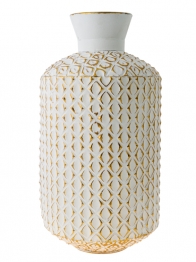 Βάζο Μεταλλικό Χρυσό-Λευκό 27x52εκ. Zen Collection 24.27.49924