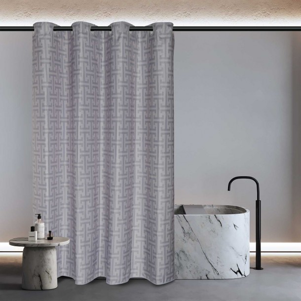 Κουρτίνα Μπάνιου Αδιάβροχη Polyester 200x180εκ. Essential 3120 Γκρι Greenwich Polo Club