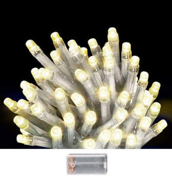 Λαμπάκια Μπαταρίας 50 Led-5,2μ. Θερμό Λευκό Φως Με Πρόγραμμα Xmas fest 93-3490