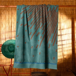 Πετσέτα Θαλάσσης Βαμβακερή Ζακάρ Velour 86x160εκ. Splash Petrol Melinen 20002235