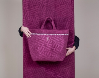 Τσάντα Θαλάσσης Polyester-Poliammide 40x40x68εκ. Feel & Touch Icon Aubergine