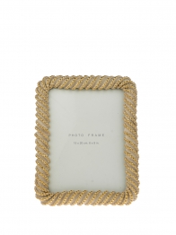 Κορνίζα Polyester Με Μπίλιες Χρυσή-Λευκή 15x20εκ. Zen Collection 25.21.51510