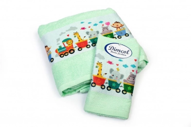 Σετ Πετσέτες 2τμχ Μπεμπέ Βαμβακερές Train 348 Mint DimCol