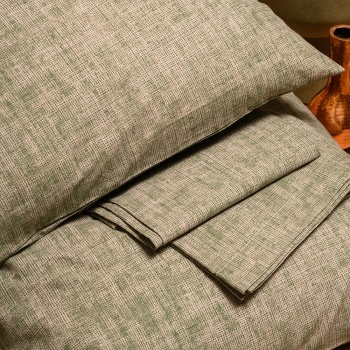 Σετ Σεντόνι Με Μαξιλαροθήκη Polycotton Ημίδιπλο Με Λάστιχο 120x200+32εκ. Amar Olive Casual Line Mini Melinen 20004337