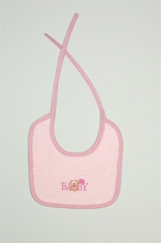 Σαλιάρα Βαμβακερή Με Κέντημα Baby Bear 162 25x25εκ. Ροζ DimCol