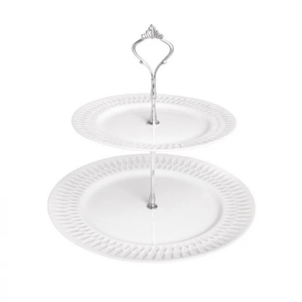 Ορντερβιέρα 2 Όροφη Πορσελάνης White PW43 Diamante Oriana Ferelli 27εκ.-20εκ. PRPW430011